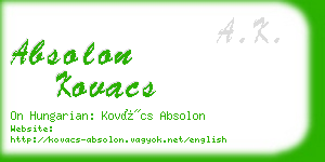 absolon kovacs business card